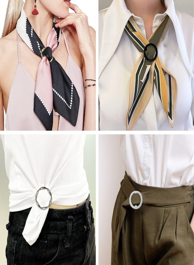DHATMYC 6 PCS Shirt Ties Clips for Women to Tighten Clothing, Scarf Ring and Slides, T-Shirt Waist Tightener Cincher Knot Clip Rings for Large Long Tee Shirt Tie Up, Circle Belt Buckle - Image 4